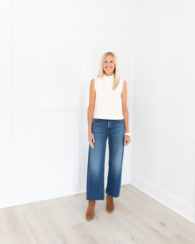 Winter White Sleeveless Knit Top