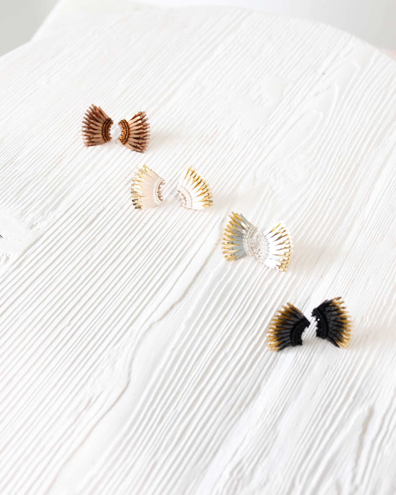 Black/Gold Micro Madeline Earrings by MIGNONNE GAVIGAN