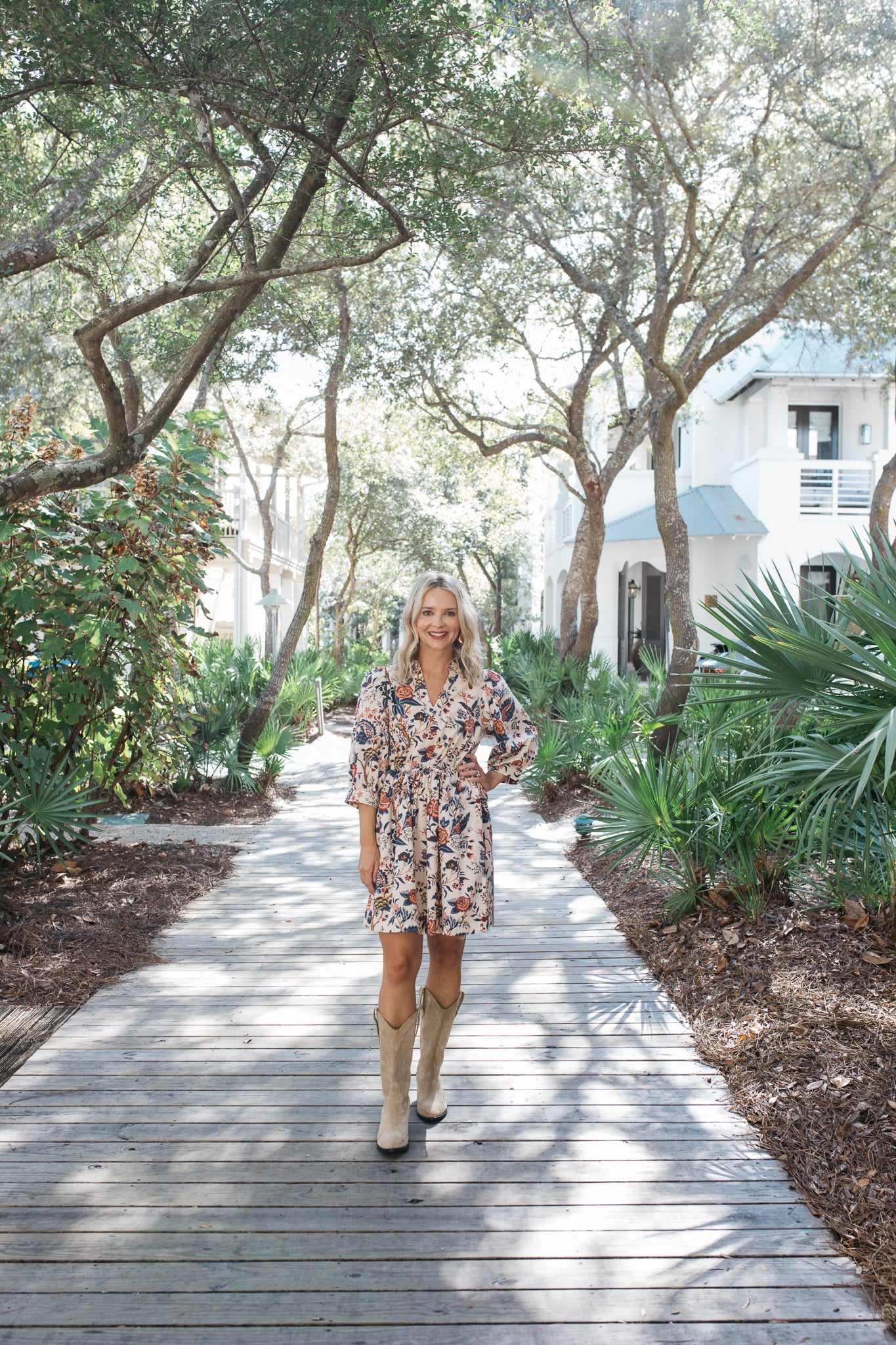Caroline Dress in Fall Floral Print