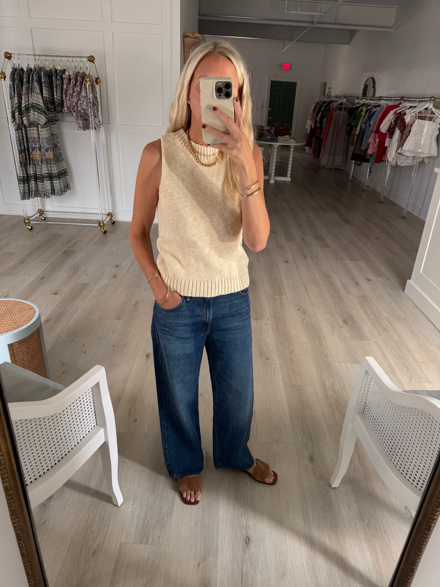 Ivory Knit Sleeveless Top