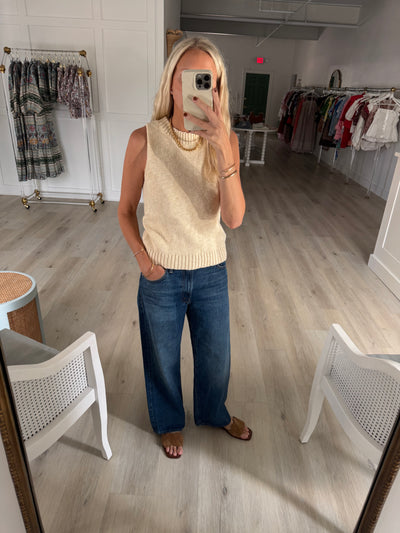 Ivory Knit Sleeveless Top