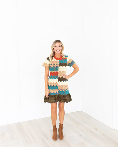 Bernadette Dress in Autumn Wave by HUNTER BELL