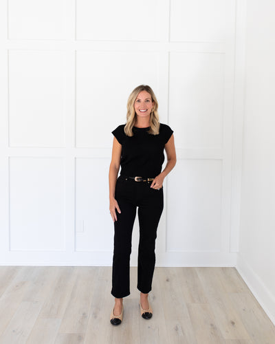 Black Cap Sleeve Lightweight Sweater