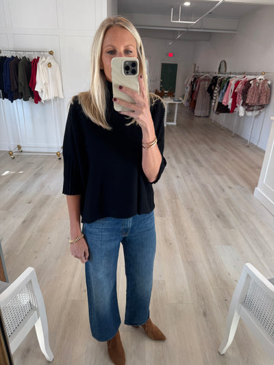 Black Mock Neck Sweater