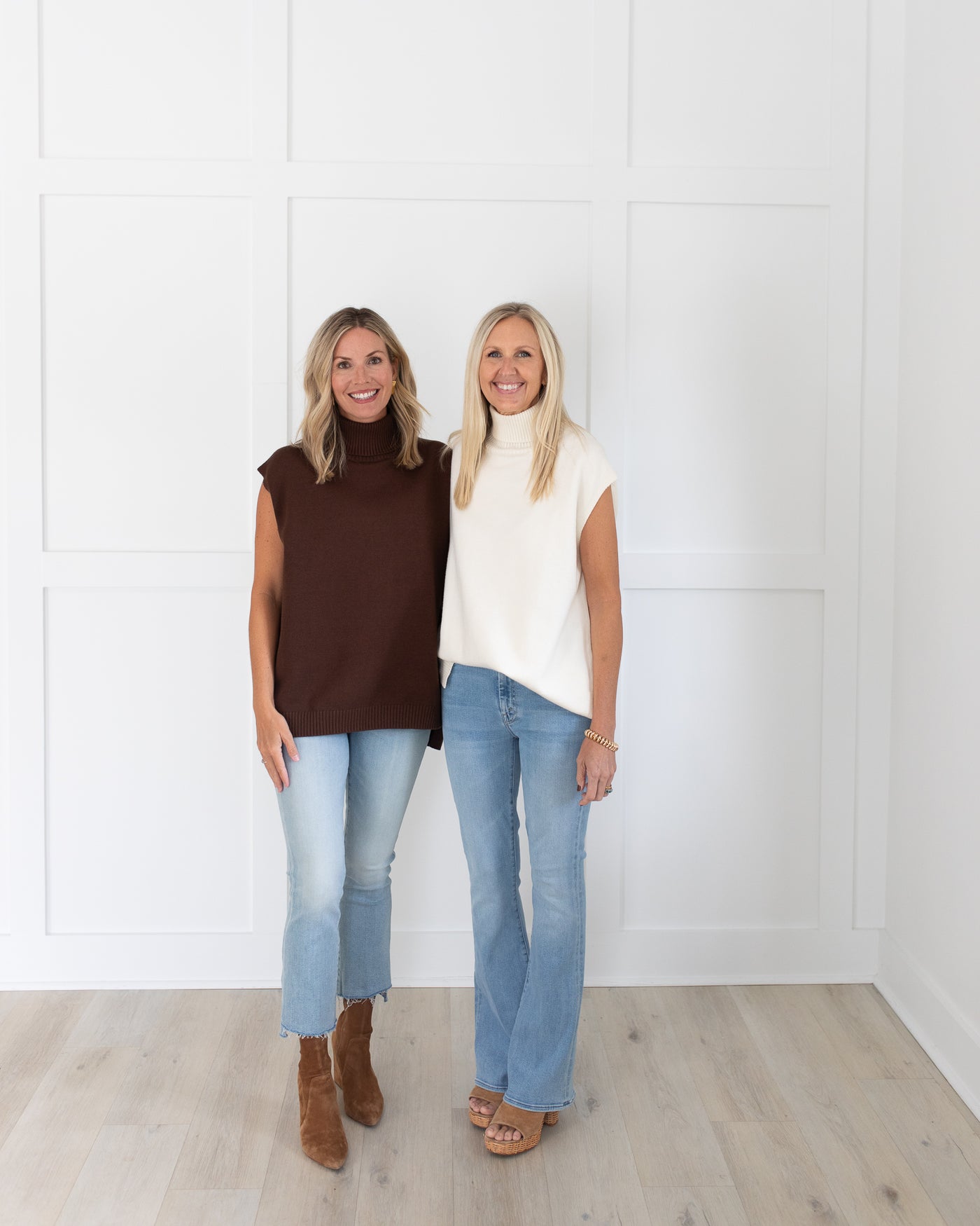 Cream Sleeveless Knit Turtleneck
