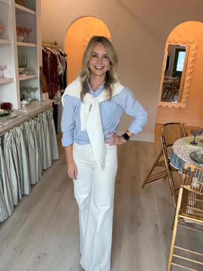 Blue Striped Button Down Shirt