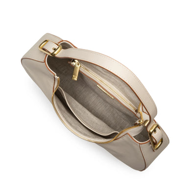 Ecru Half Moon Leather Bag