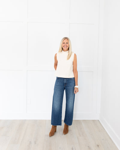 Winter White Sleeveless Knit Top
