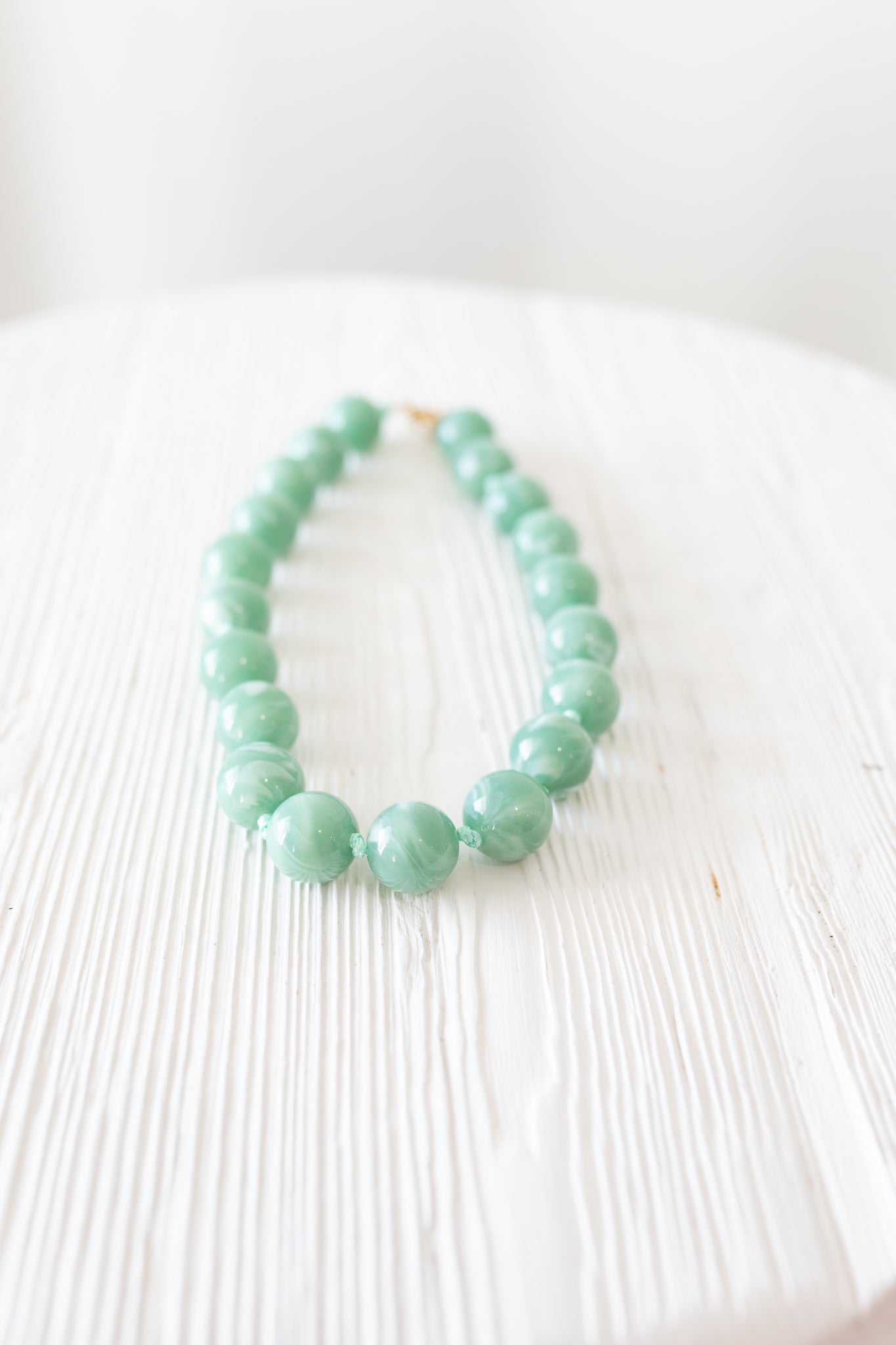 Green Resin Large Round Bead Necklace