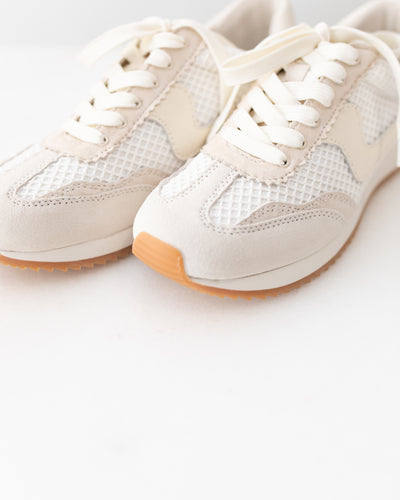 White Woven Sneaker With Mesh Detail