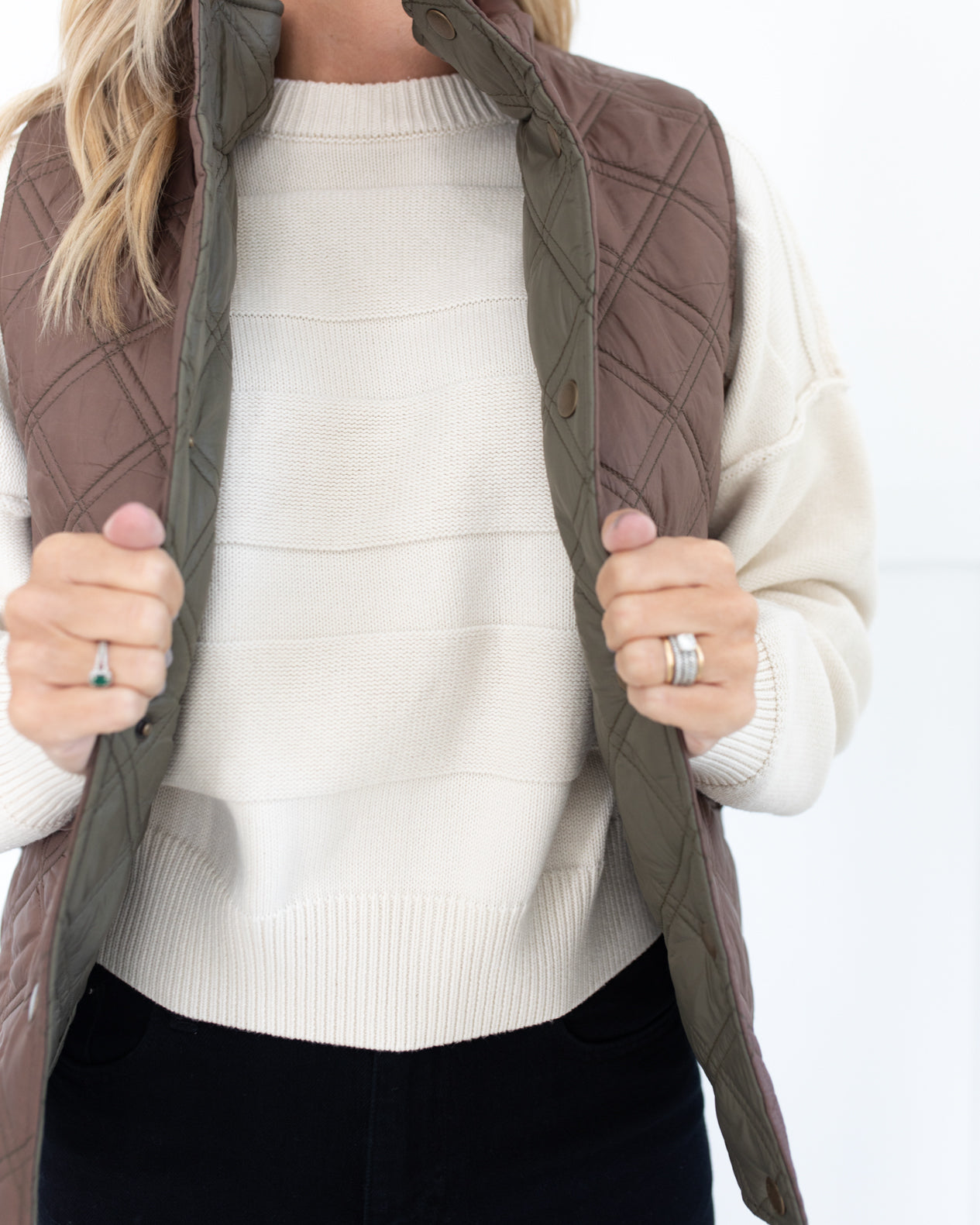 Tarlow Quilted Vest in Moss Green by Hunter Bell
