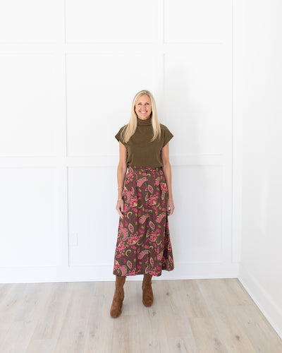 Olive Knit Short Sleeve Top