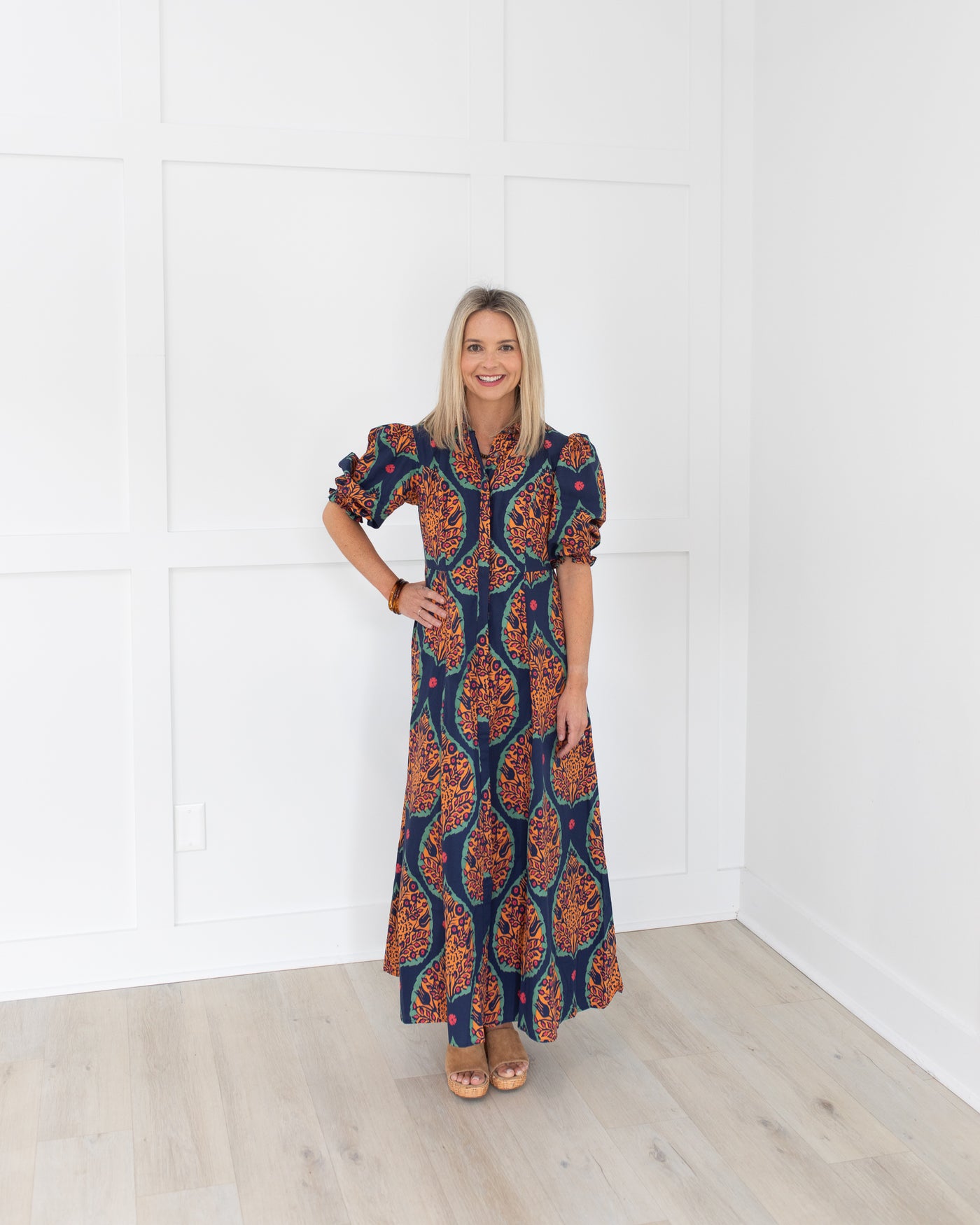 Rosie Dress in Saffron Botanicals