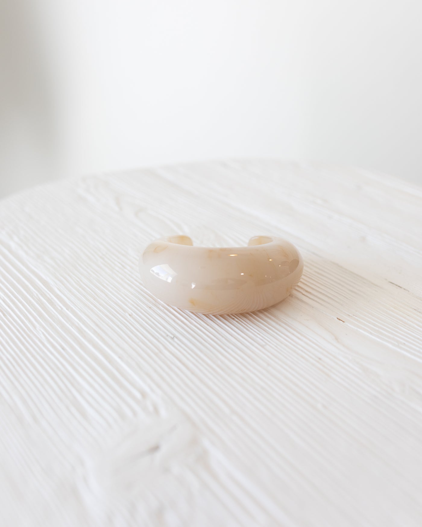 Beige Crescent Cuff Bracelet Large