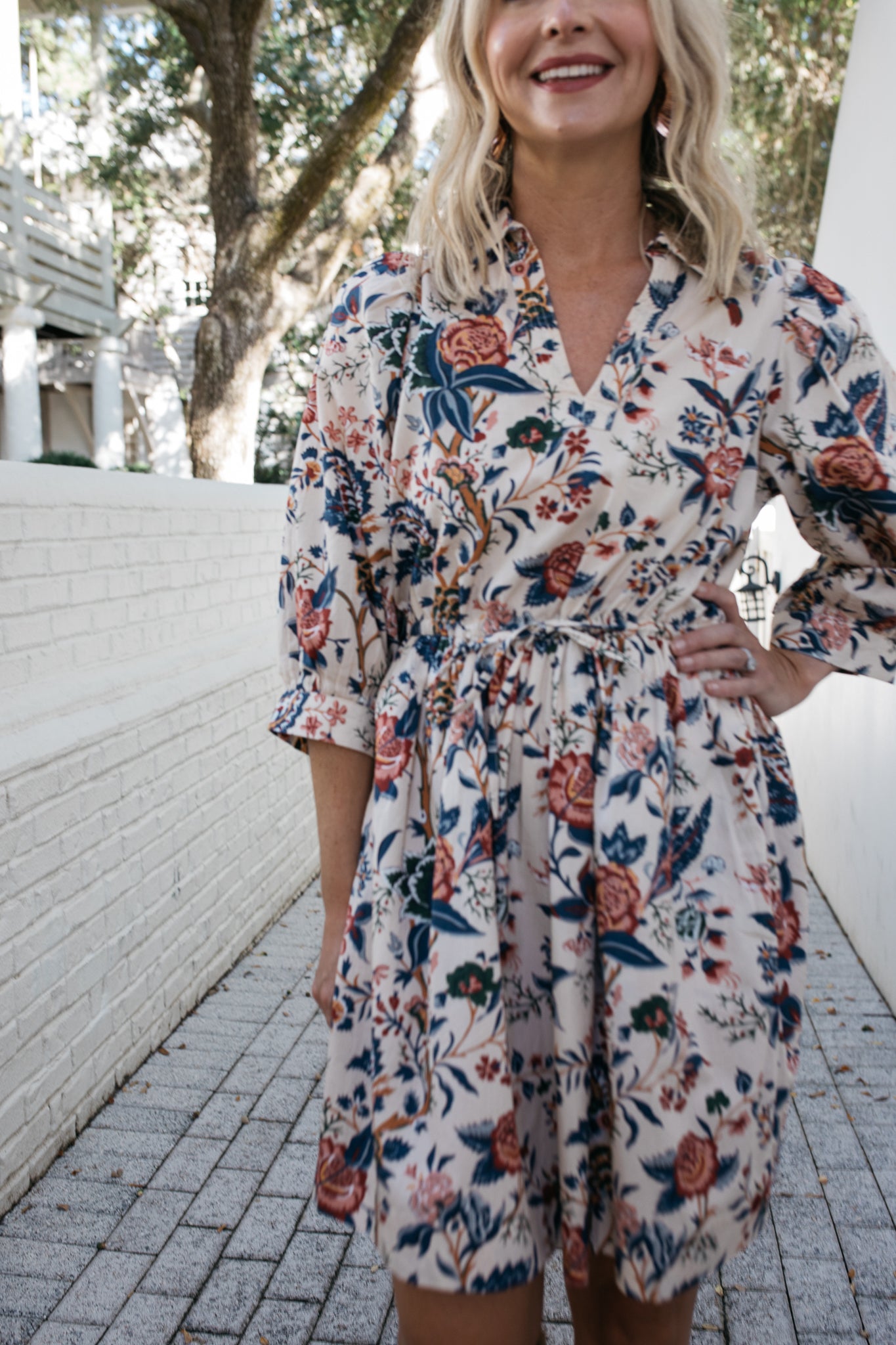 Caroline Dress in Fall Floral Print