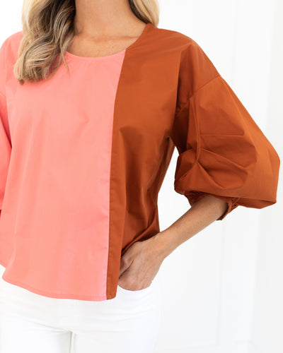 Sully Top in Salmon and Clay by CROSBY