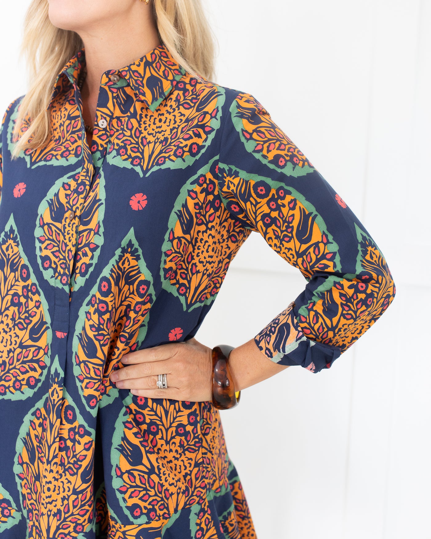 Polly Dress in Saffron Botanicals