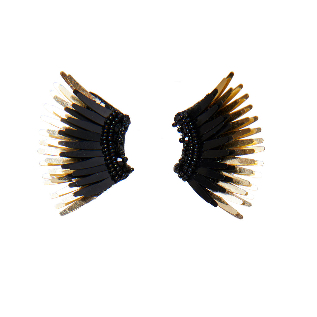 Black/Gold Micro Madeline Earrings by MIGNONNE GAVIGAN
