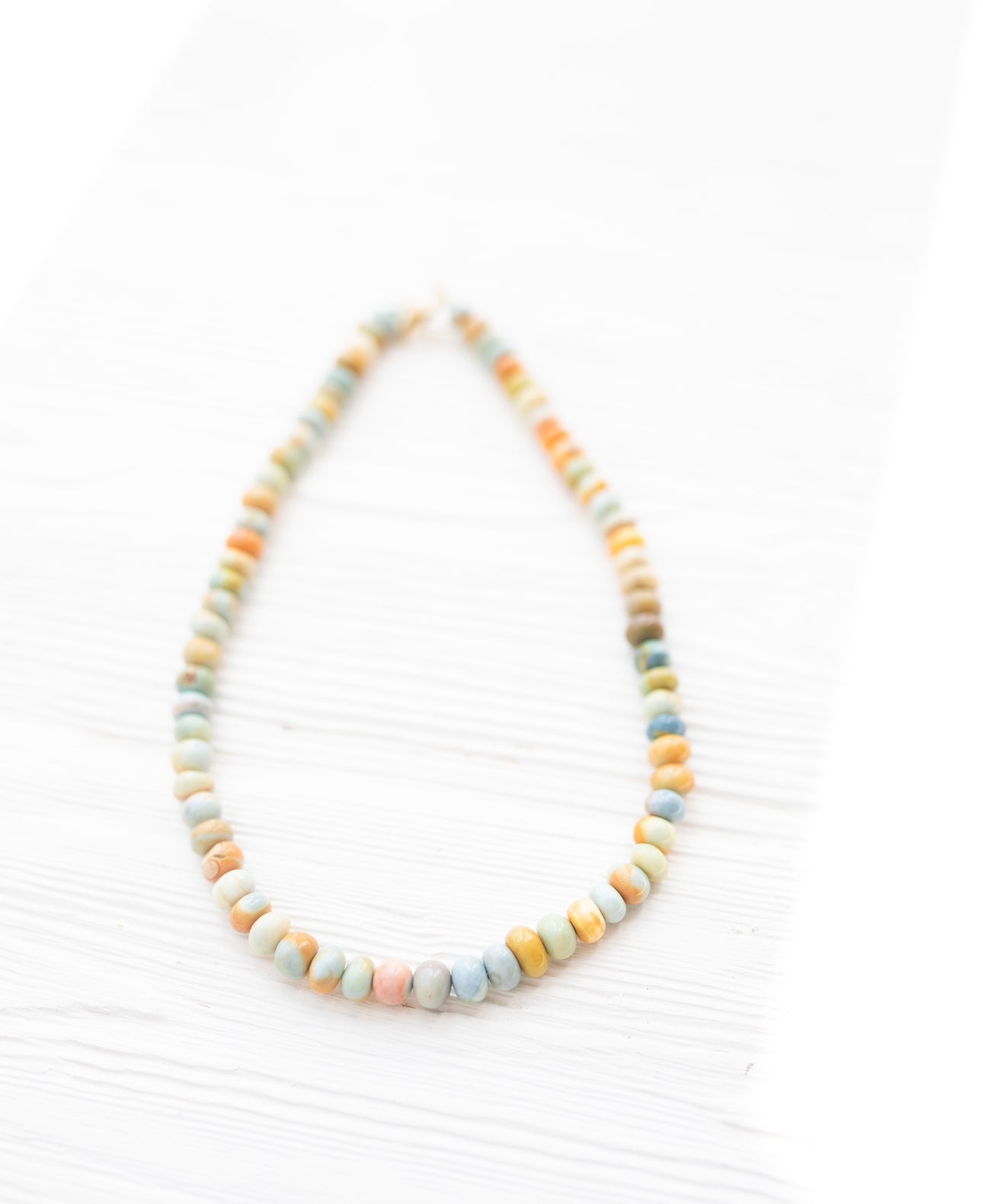 Blue, Brown, Rust Multicolor Beaded Necklace