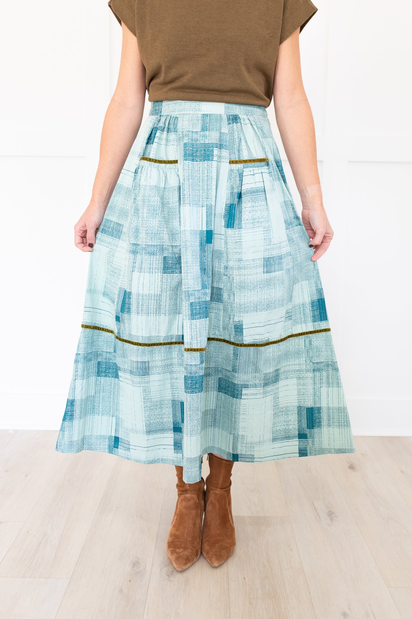 Gabby Skirt in Blue Print