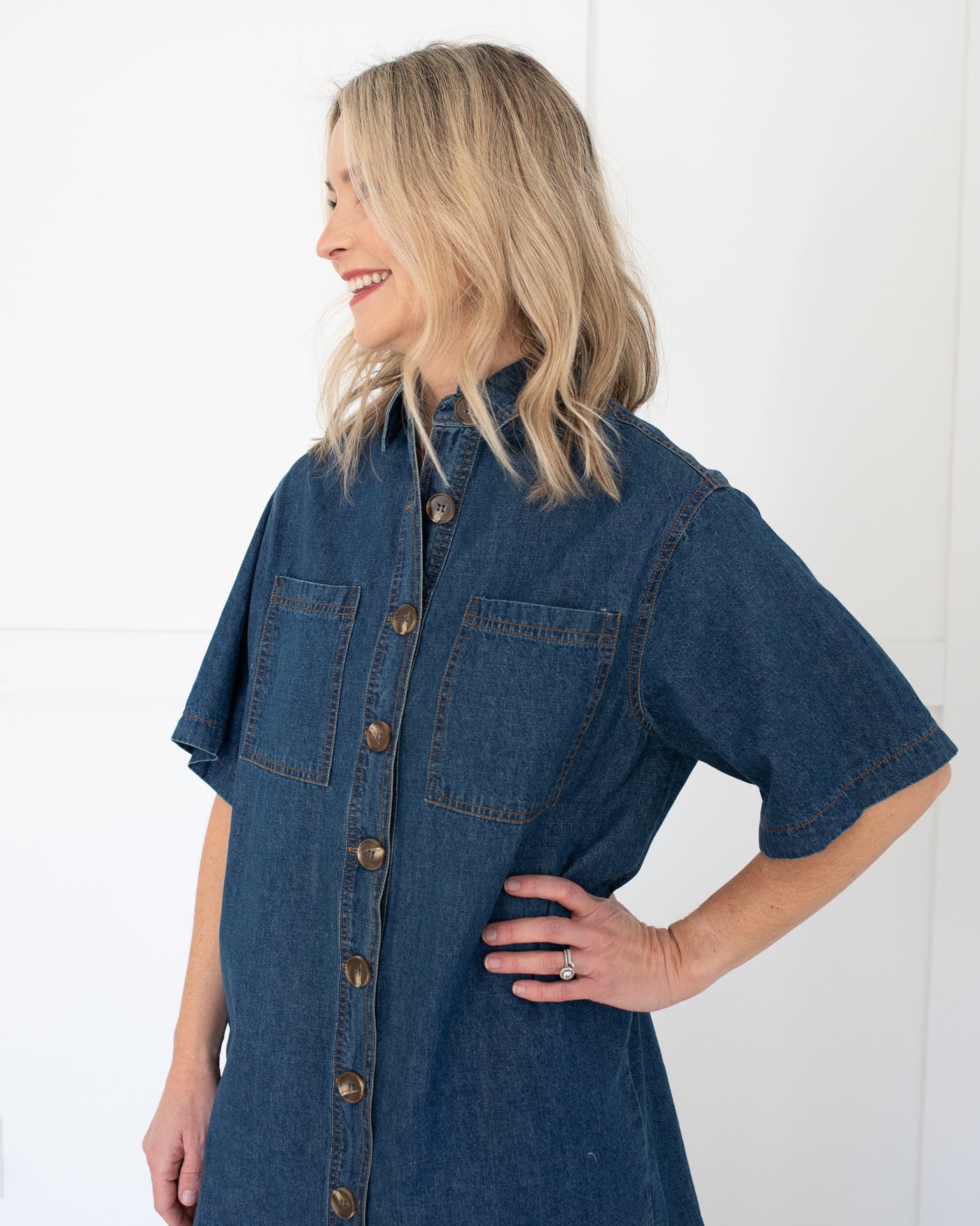 Denim Button Down Shirt Dress