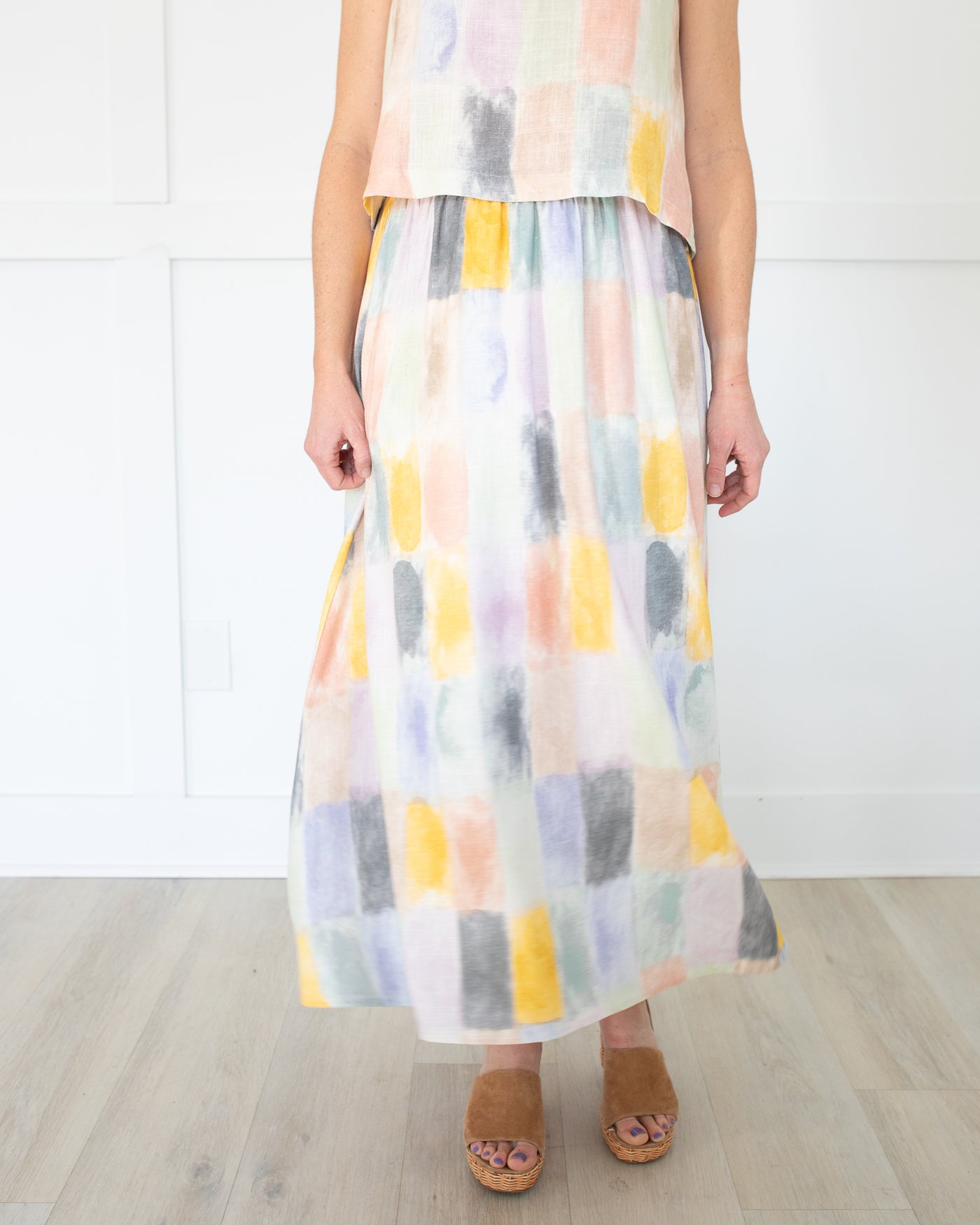 Watercolor Elastic Skirt