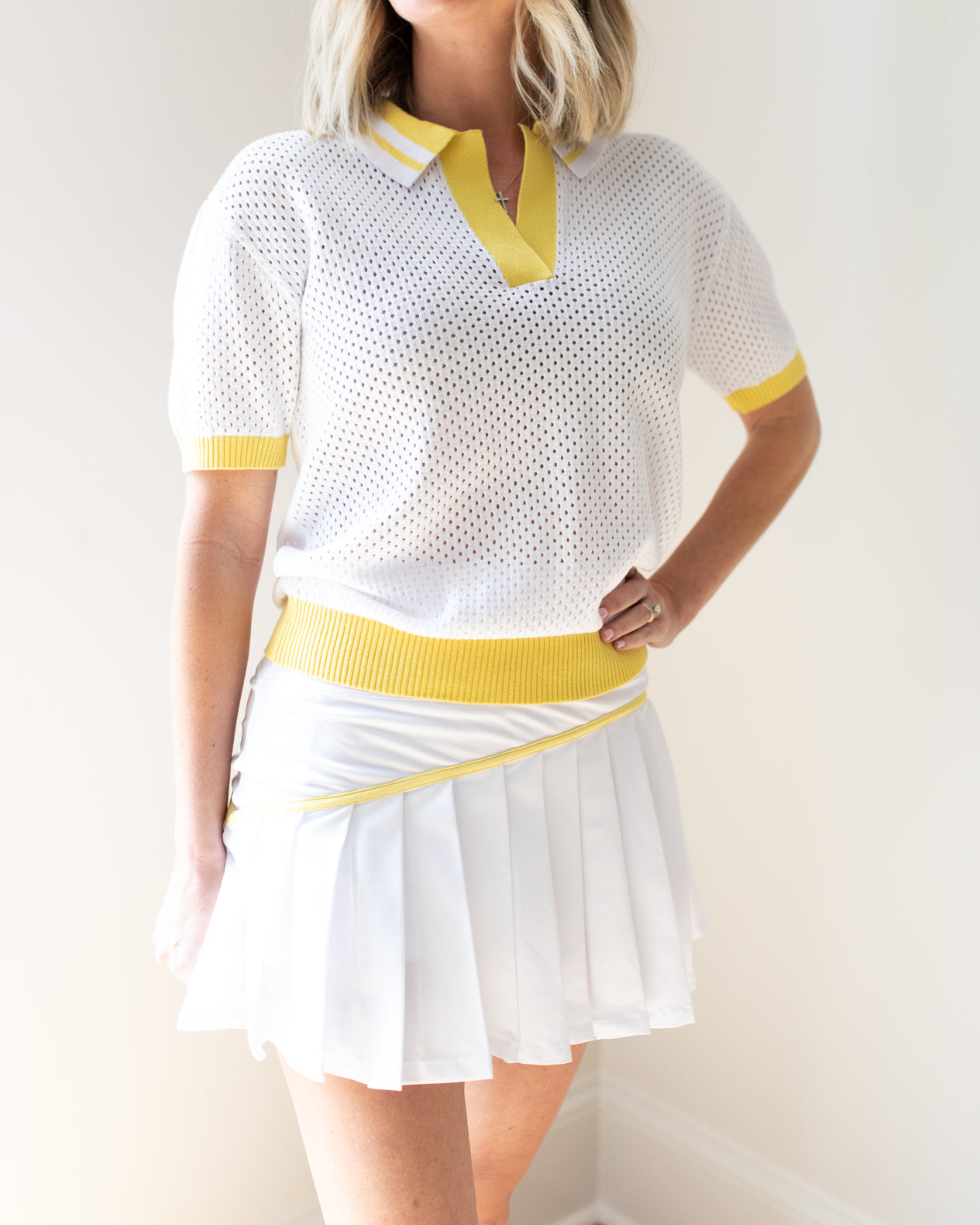 White and Yellow Tennis Shirt
