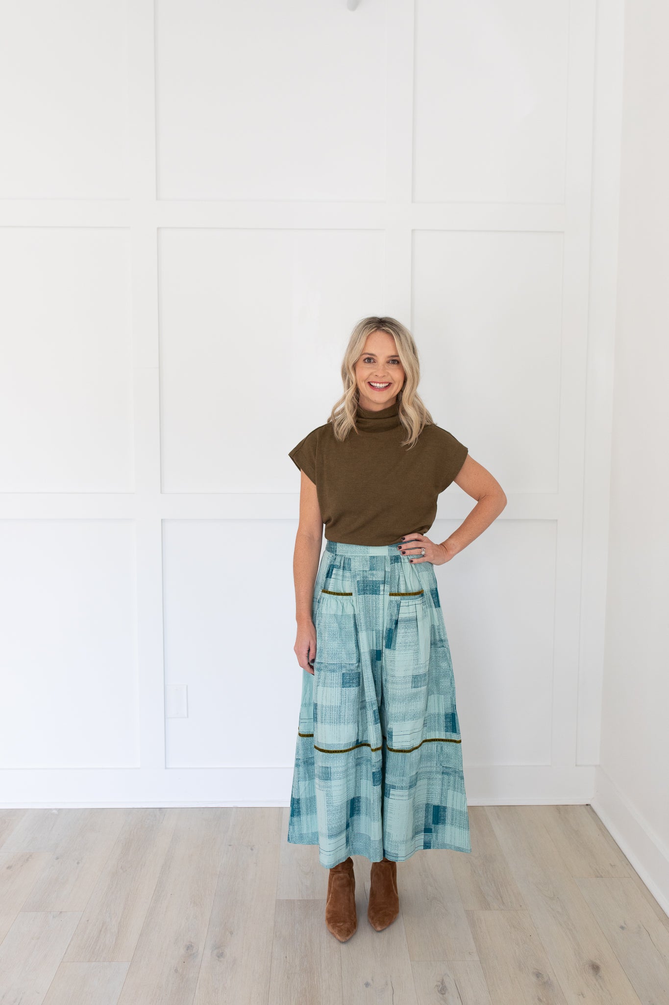 Gabby Skirt in Blue Print