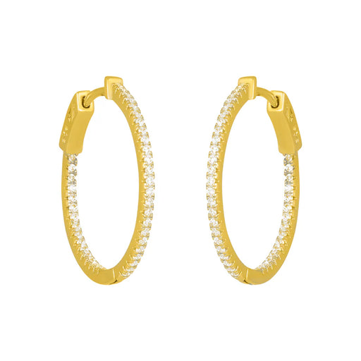 Gold Diamond Hoops