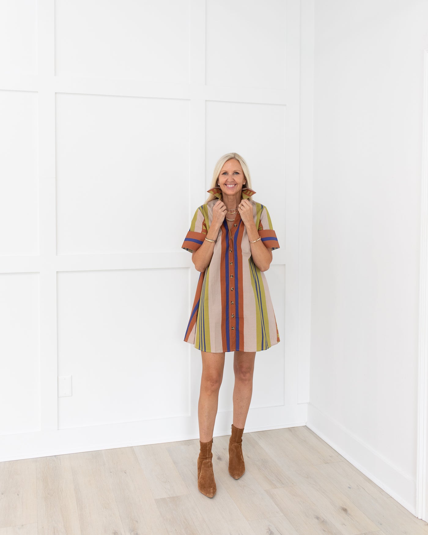 Dock Dress in Maple Stripes