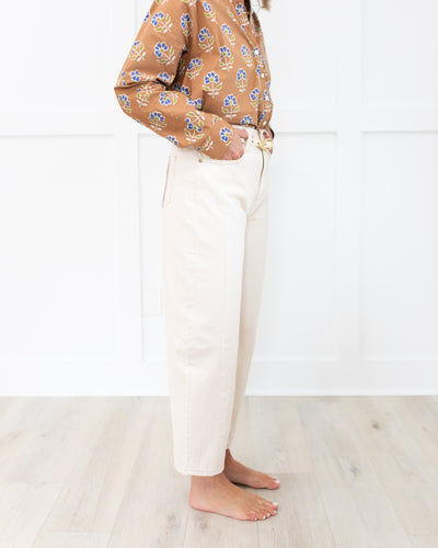 Eli High Rise Arched Leg in Ecru