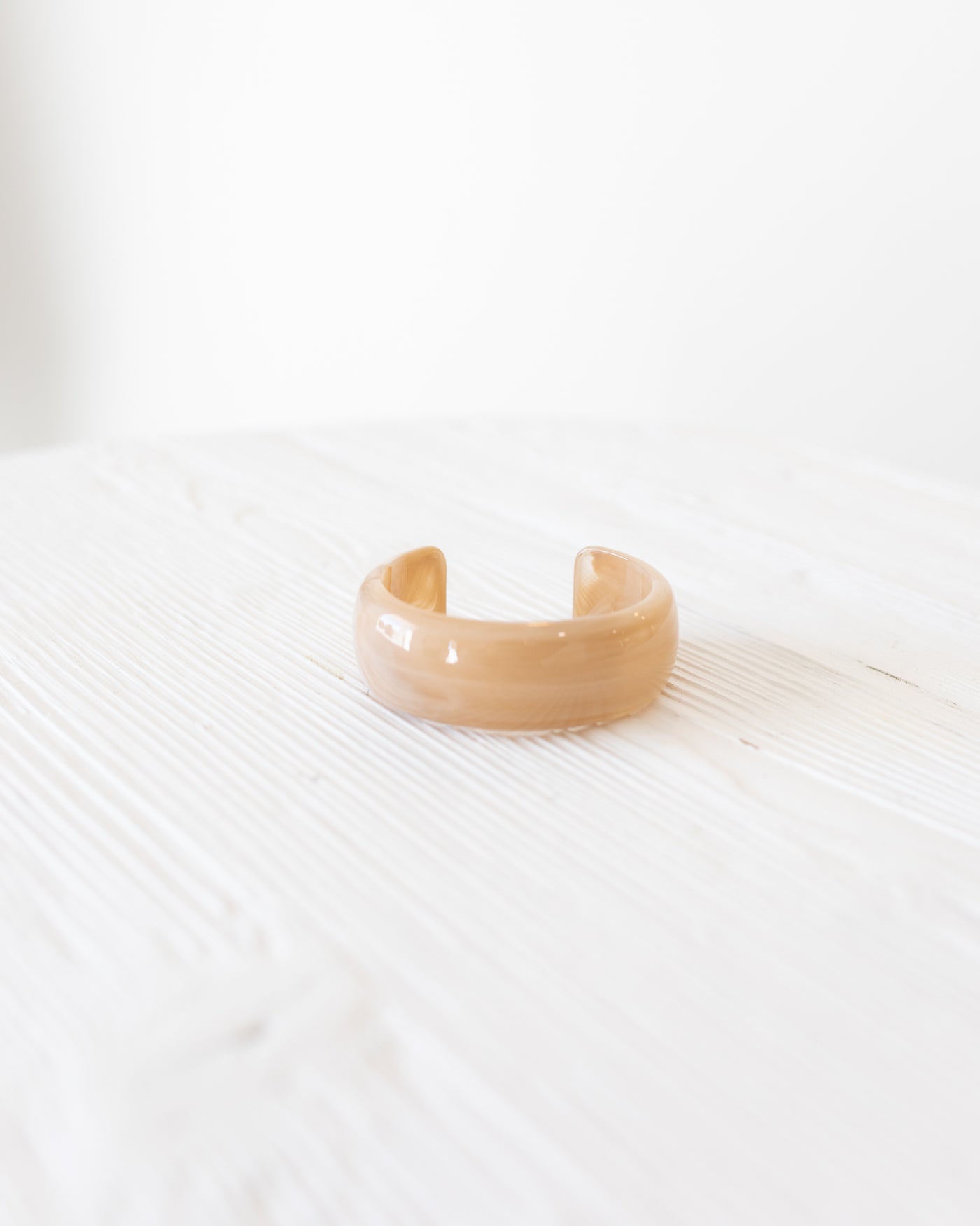 Latte Round Cuff Acrylic Bracelet