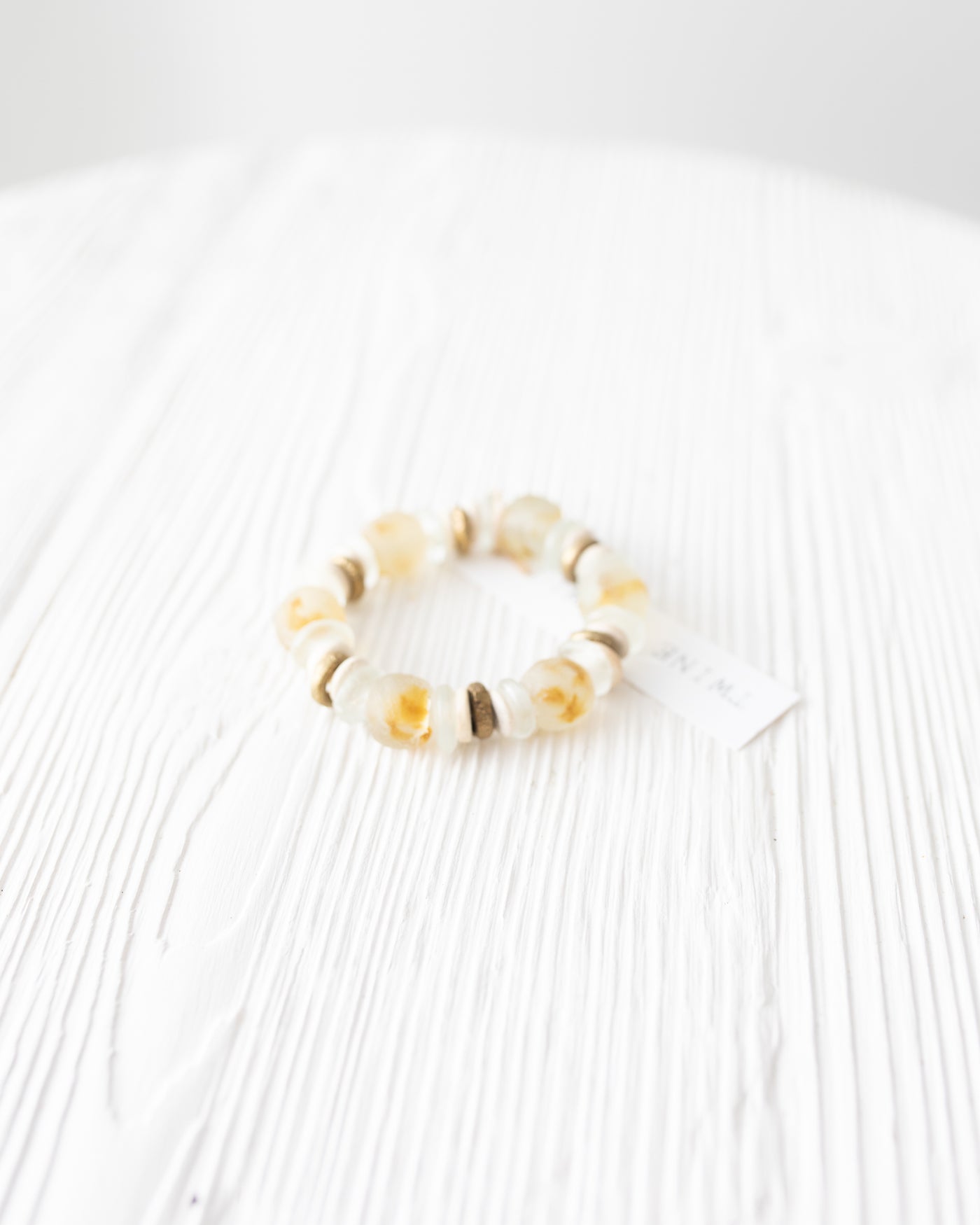 Glass Bead Bracelet in Camel