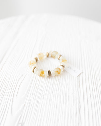 Glass Bead Bracelet in Camel