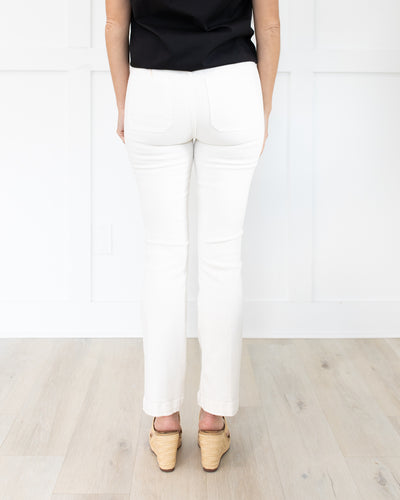 The Hustler Patch Pocket Flood Jeans in Cream Puffs by Mother