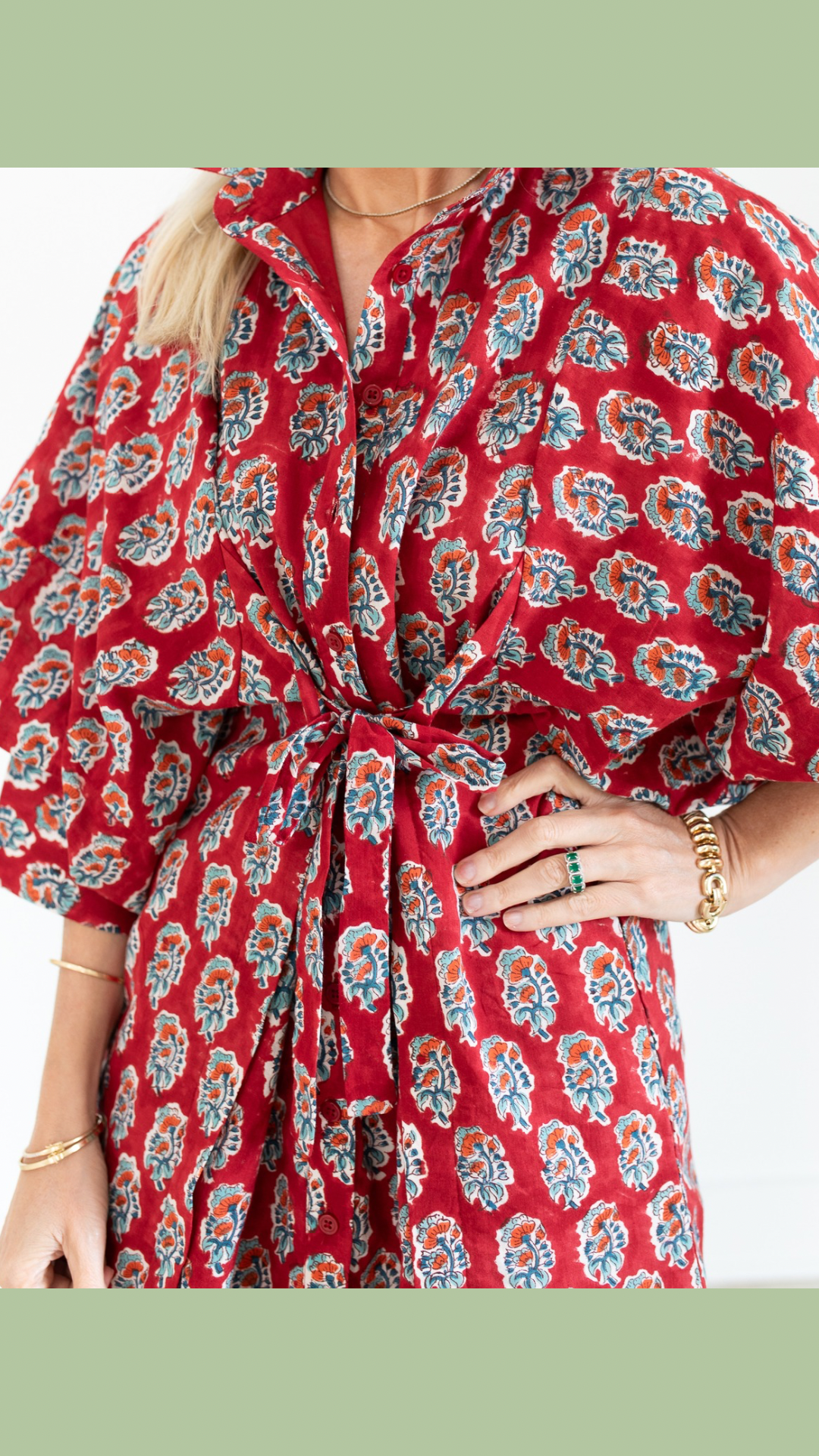 Grace Dress In Red Blue Floral