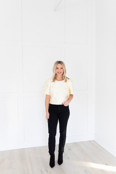 Olivia Top in Ivory by Hunter Bell