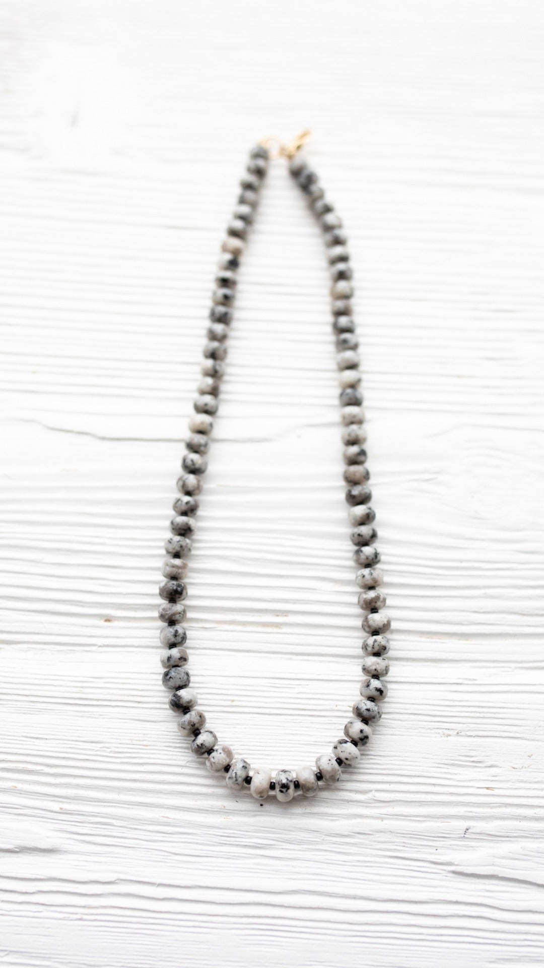 Black, White and Grey Beaded Necklace