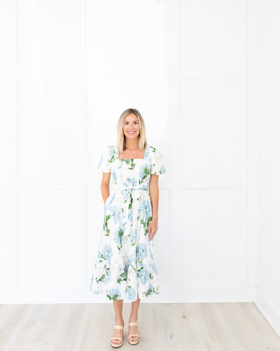 Jasmine Midi Blue Floral Dress by MESTIZA