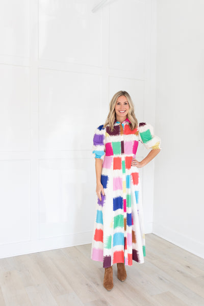 Rosie Dress in Brushstrokes