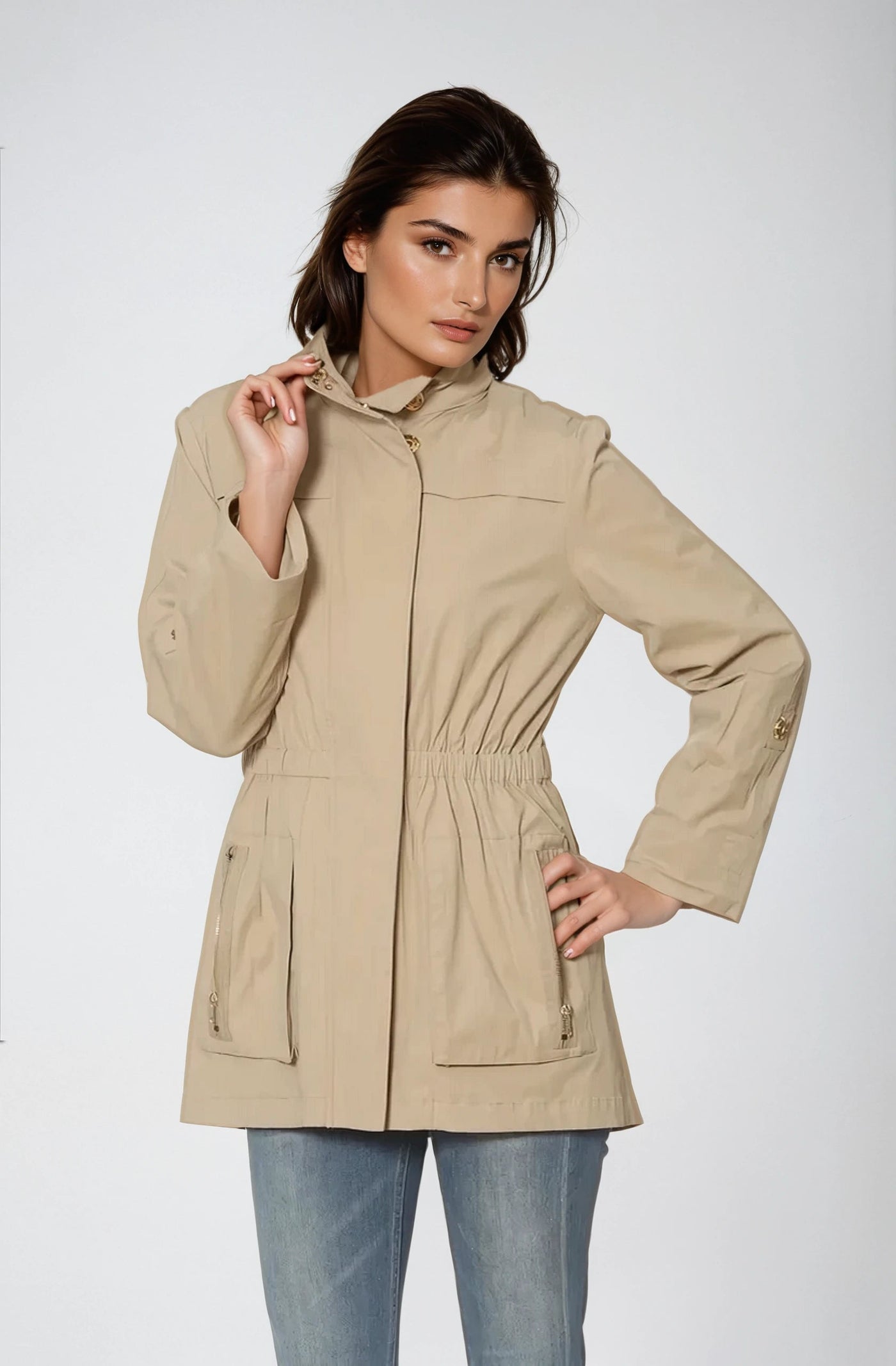 Waterproof Khaki Rain Jacket