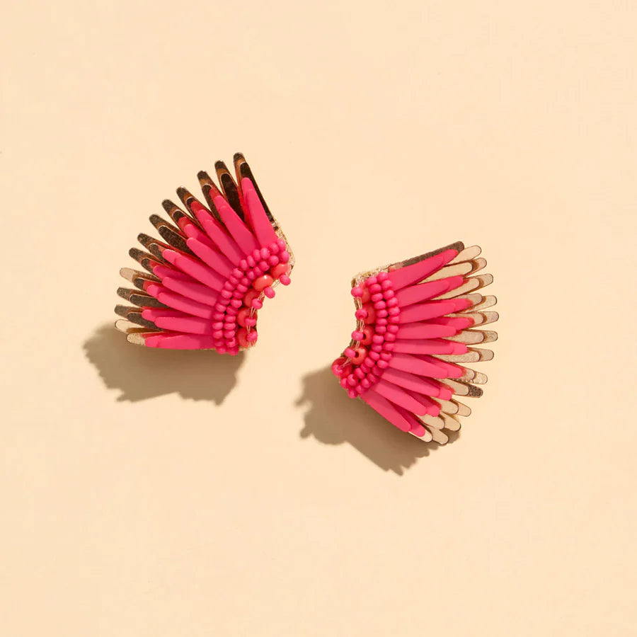 Hot Pink/Rose Gold Micro Madeline Earrings by MIGNONNE GAVIGAN