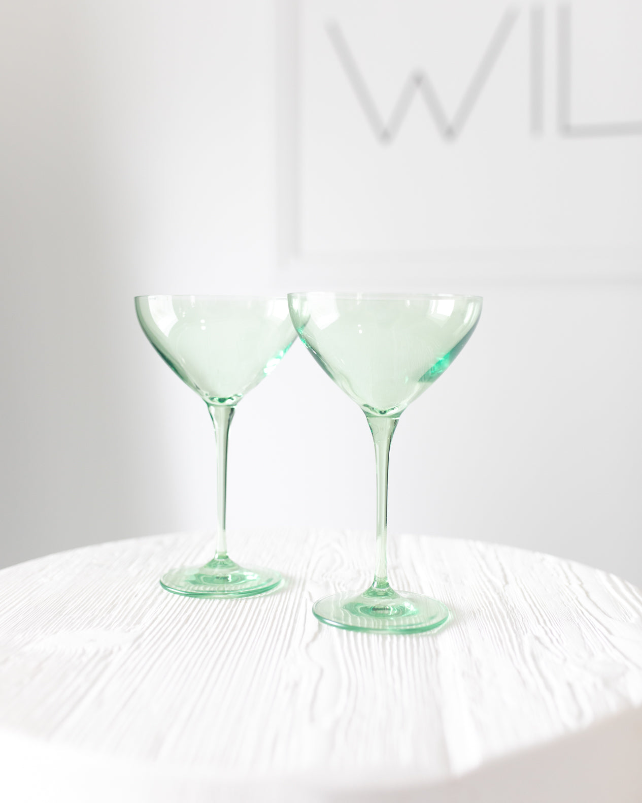 Estelle Colored Martini Glass - Set of 6 In Mint Green