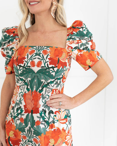 Kelly Dress in Egret Wild Blossoms by Cara Cara