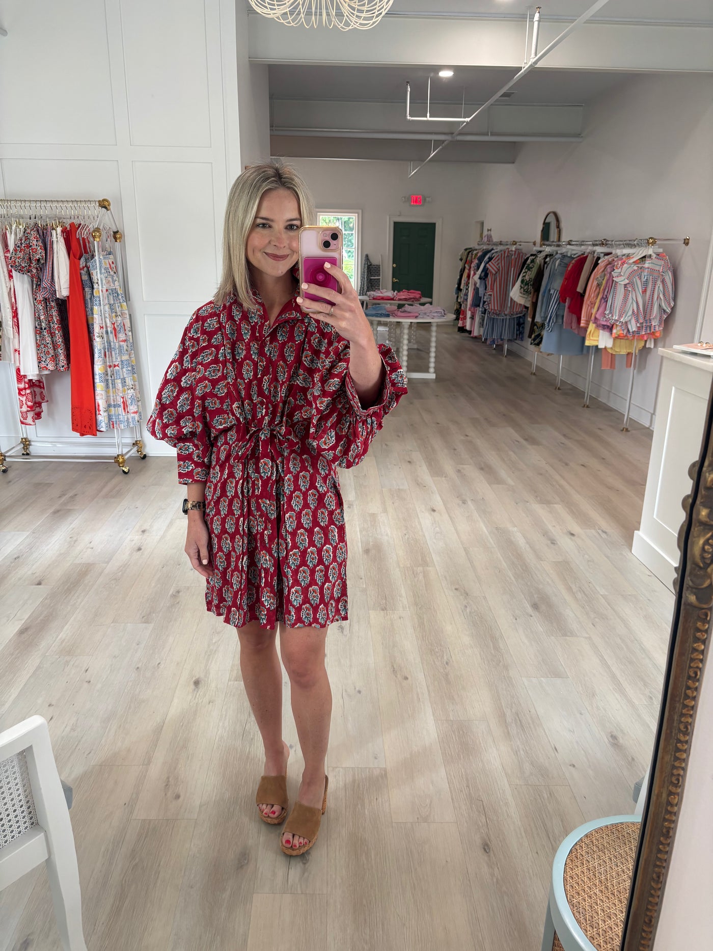 Grace Dress In Red Blue Floral
