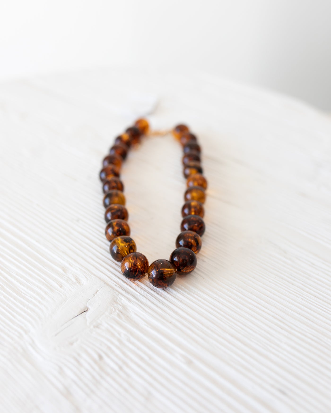 Tortoise Shell Resin Large Bead Necklace