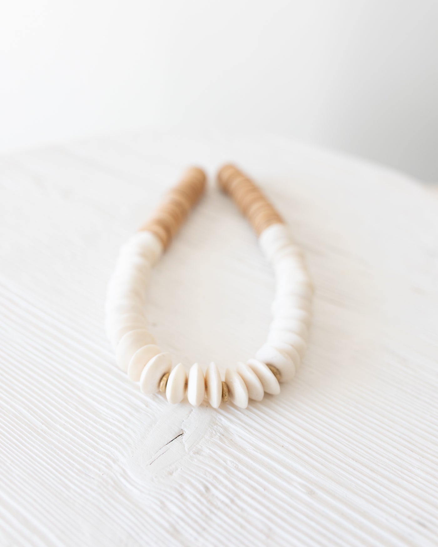 Bone and Neutral Coconut Bead Necklace