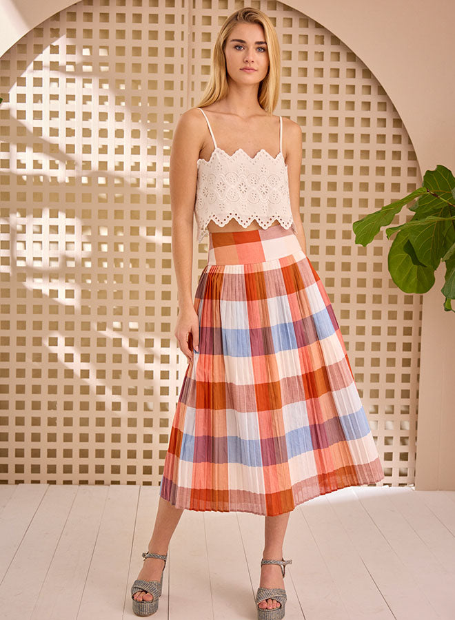 Stratton Skirt in Multi-Colored Plaid
