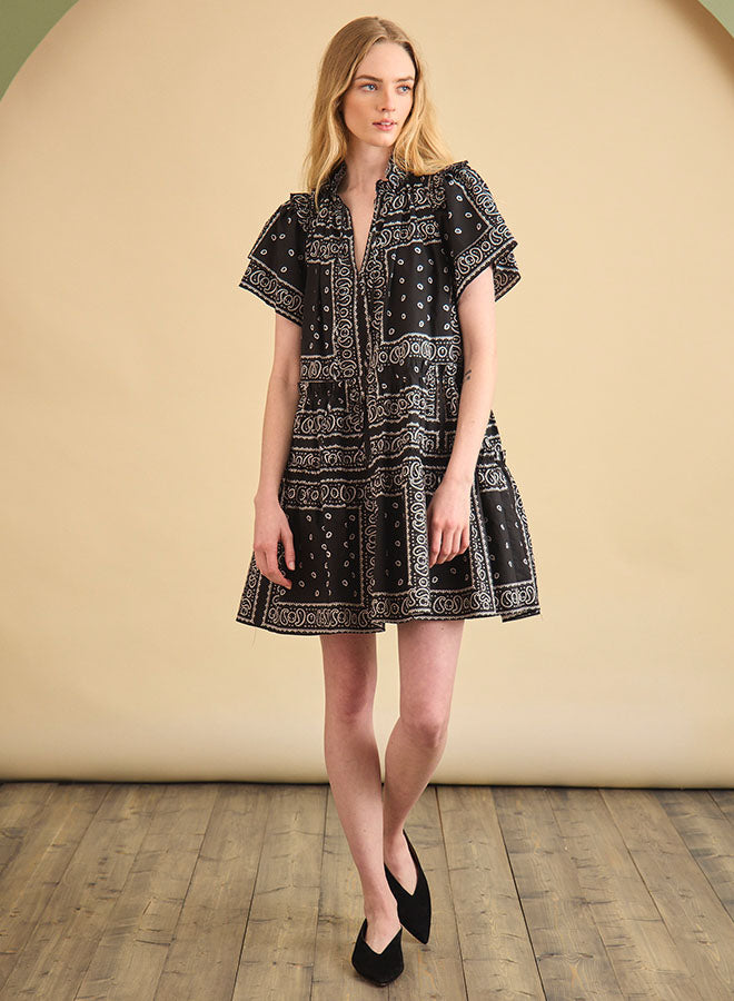 Merritt Dress in Aces Wild Black by Hunter Bell