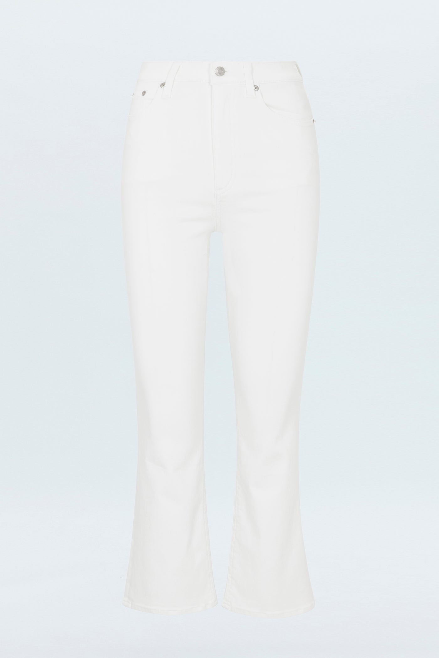 Lennon High Rise Crop Boot in Vivid White Denim by PISTOLA